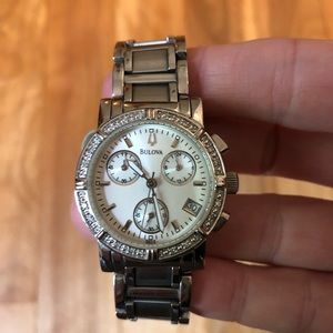 Bulova Stainless Steal and Genuine Diamond Watch